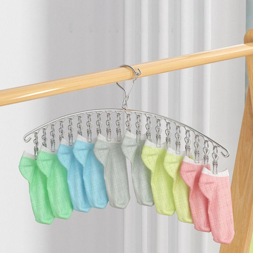 Space Saving Stainless Steel Hanger Strong Support Laundry Airer Hanger  Clothing Rack