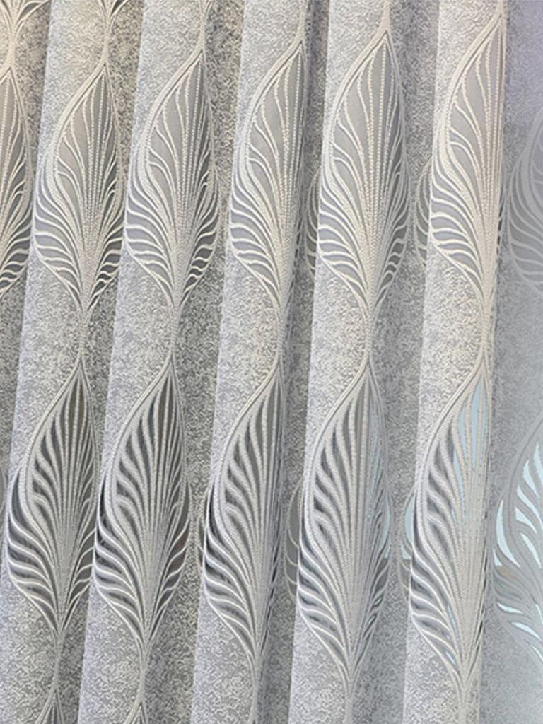 White GREY Embroidered European Style Thickened High-end Curtains for Bedroom Transparent Tulle for Living Room,Grommet Top,