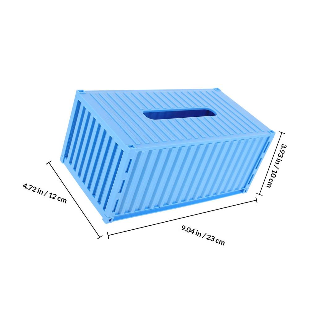 Decorative Rectangular Shipping Container Tissue Box Vintage Style Holder for Home Office Car Bathroom Kitchen Napkin Facial