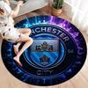 Manchester City F Round Area Rug,Carpet Rug for Living Room Bedroom Sofa Playroom Decor,Non-slip Floor Mat