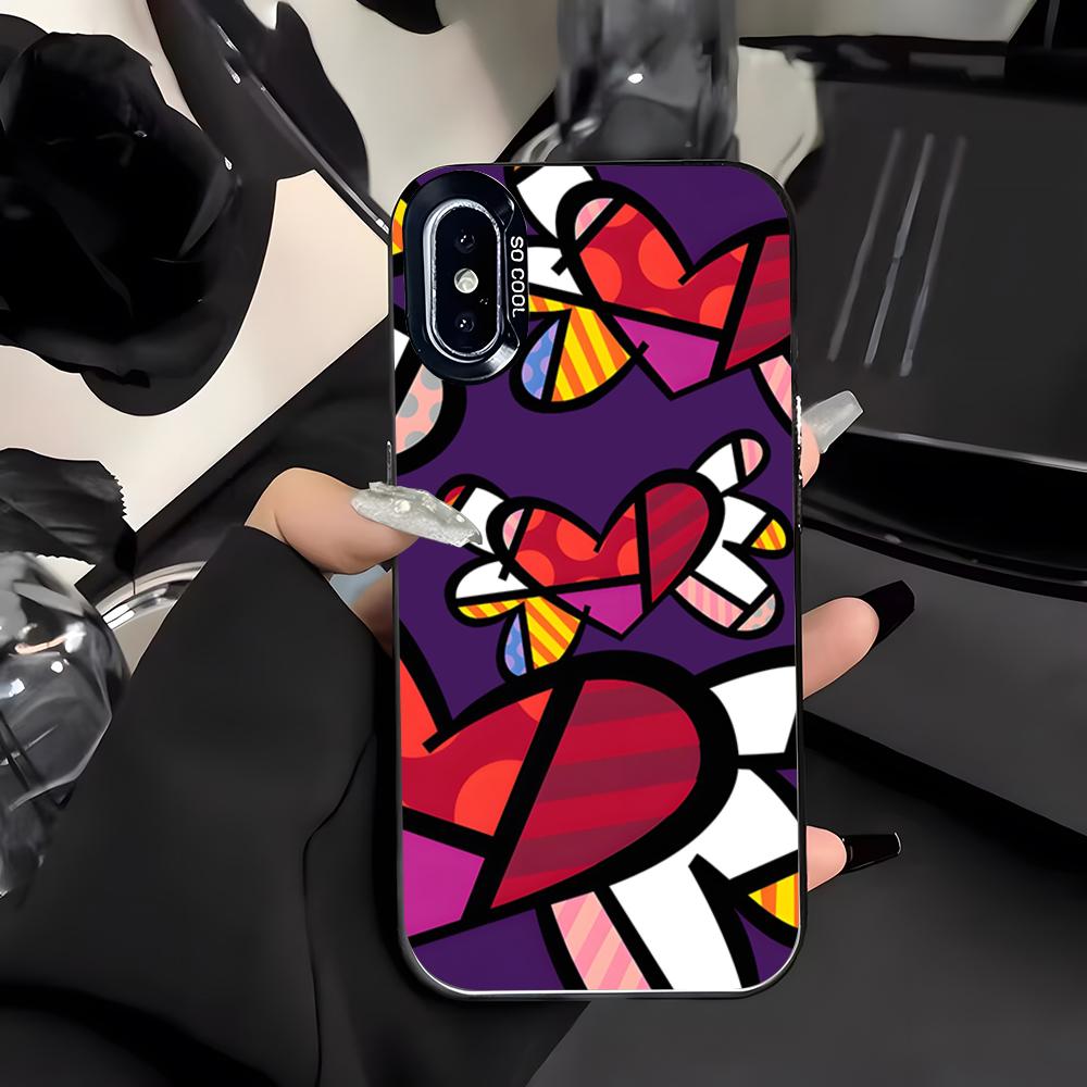 Artist R-Romero B-Britto Phone Case For IPhone 17 Air 16 E 15 14 Plus 13 12 11 Pro Max Colored Silver Cover