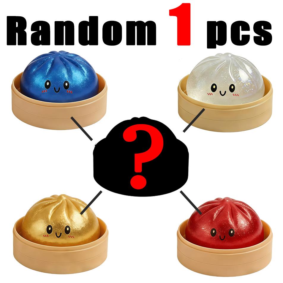 2026 New Cute Baozi Squishy Toy Stress Relief Steamed Bun Squeeze Toy with Bamboo Steamer Box Slow Rebound Desk Decor Gift
