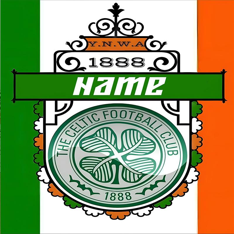 Custom Name Celtic Football Crest Umbrella Folding Umbrella, Automatic Umbrella - 8-Frame for Travel, Casual Lightweight Personalized Gifts