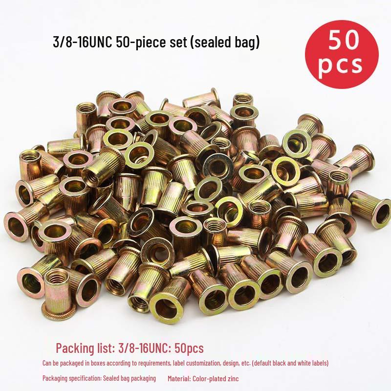 150-Piece Rivet Nut Set: Galvanized, Inch & Metric