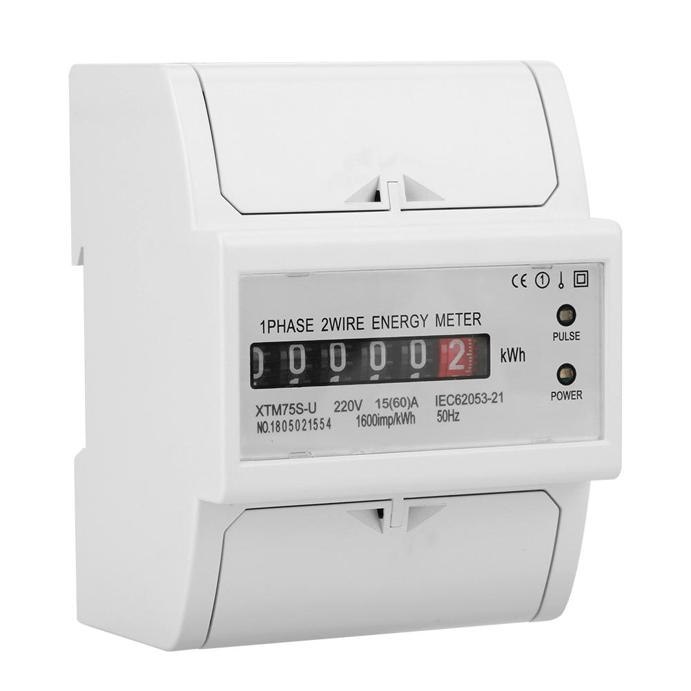 220V Digital 1 phase 2 Wire 4P Din Rail Electric Meter Electronic KWh Meter(5(30)A)