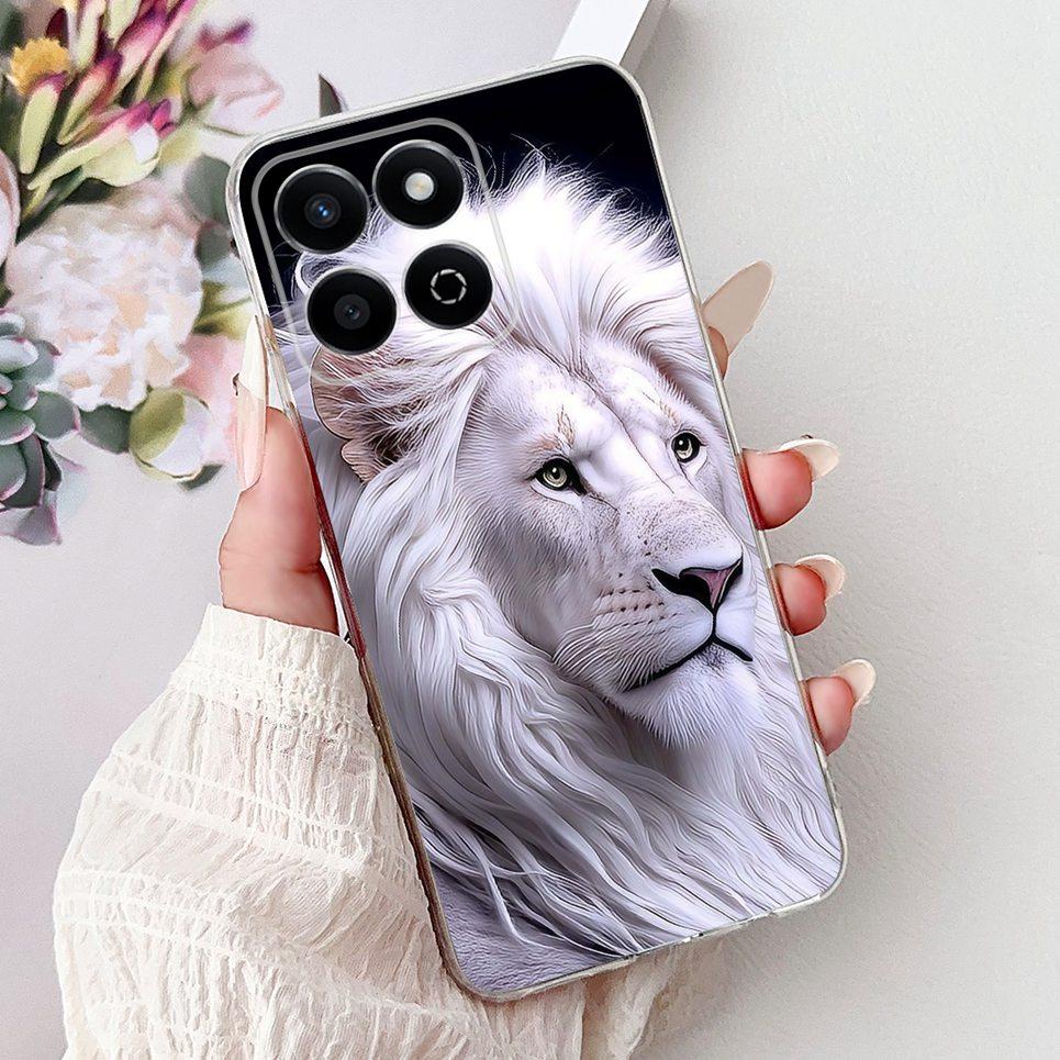 

Back Cover For Honor X7C Cartoon Women Fashion Dragon Flower Phone Case For Honor 200 Smart Play 60 Plus Coque Bumper Soft Clear Honor Play 60 Plus