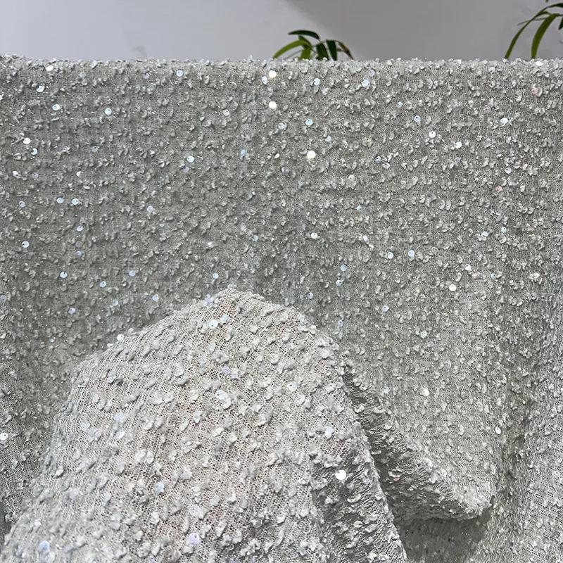 1/3/5yard Mesh Sequined Embroidery Fabric Elastic Mesh Vertical Sequin Fabric for Sewing Party Dress Wedding Stage Clothing