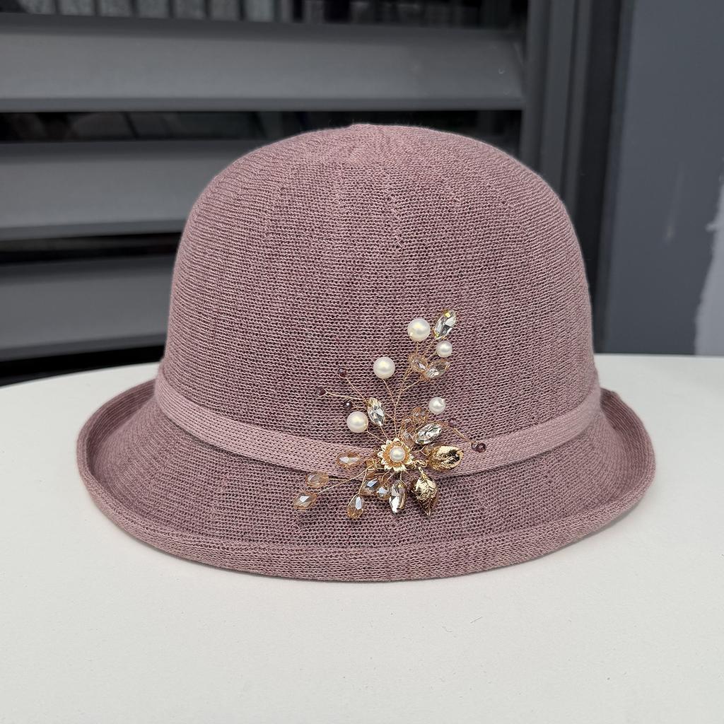 New dome shows washbasin hat temperament elegant crimped fashion hat spring and summer women's travel sun protection hat