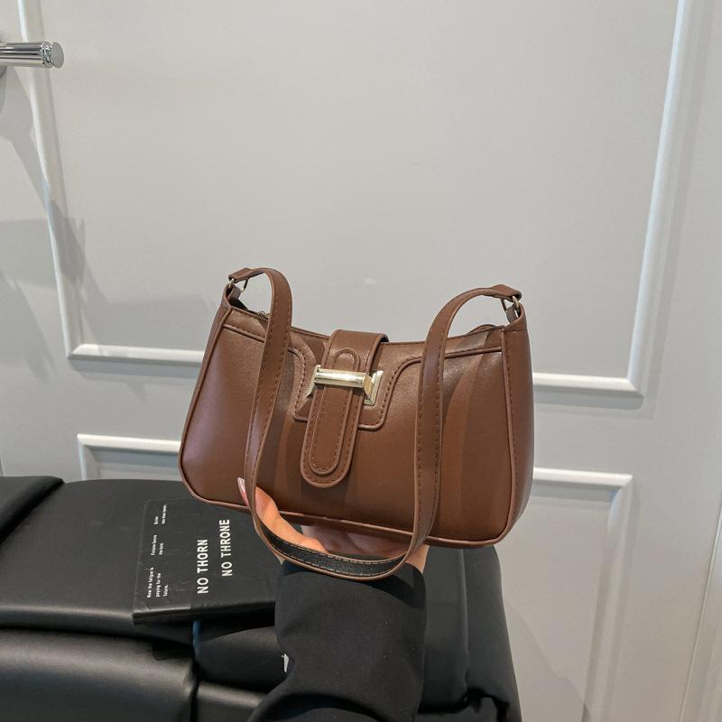 Retro fashion texture small square bag women's new trend casual armpit bag simple shoulder messenger bag