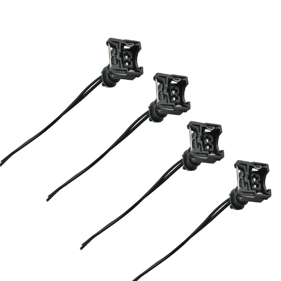 16PCS New Universal Fuel Injector Connector Wiring Plugs Clips Fit For EV1 OBD1 Pigtail Cut & Splice