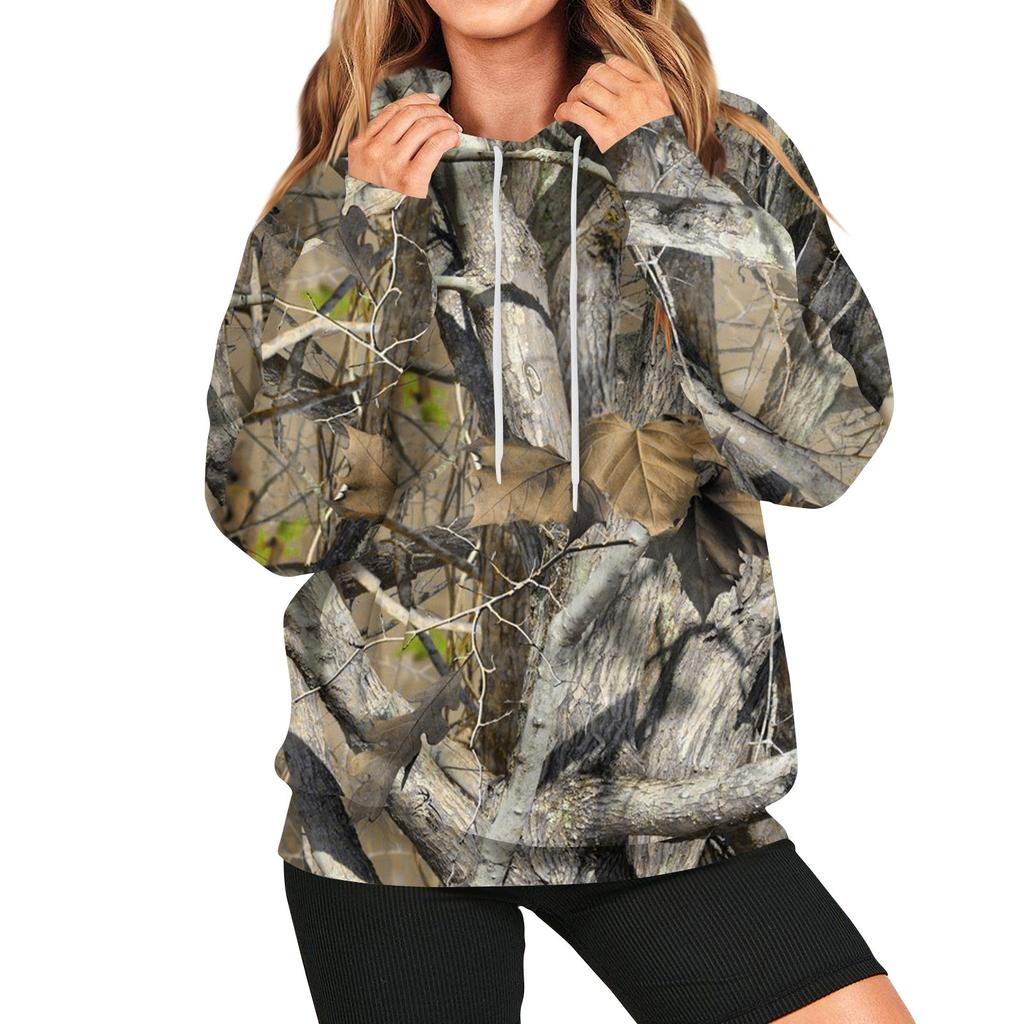 Modă Femei Zilnic Versatil Casual Model Hanorac Zilnic Mânecă Lungă Outdoor Camuflaj Mânecă Lungă Top Imprimat Hanorac