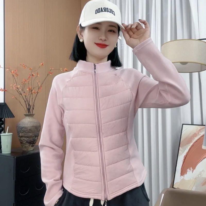 Slim Fit och Varm Bomullsjacka med Slim Midja Sweatshirt