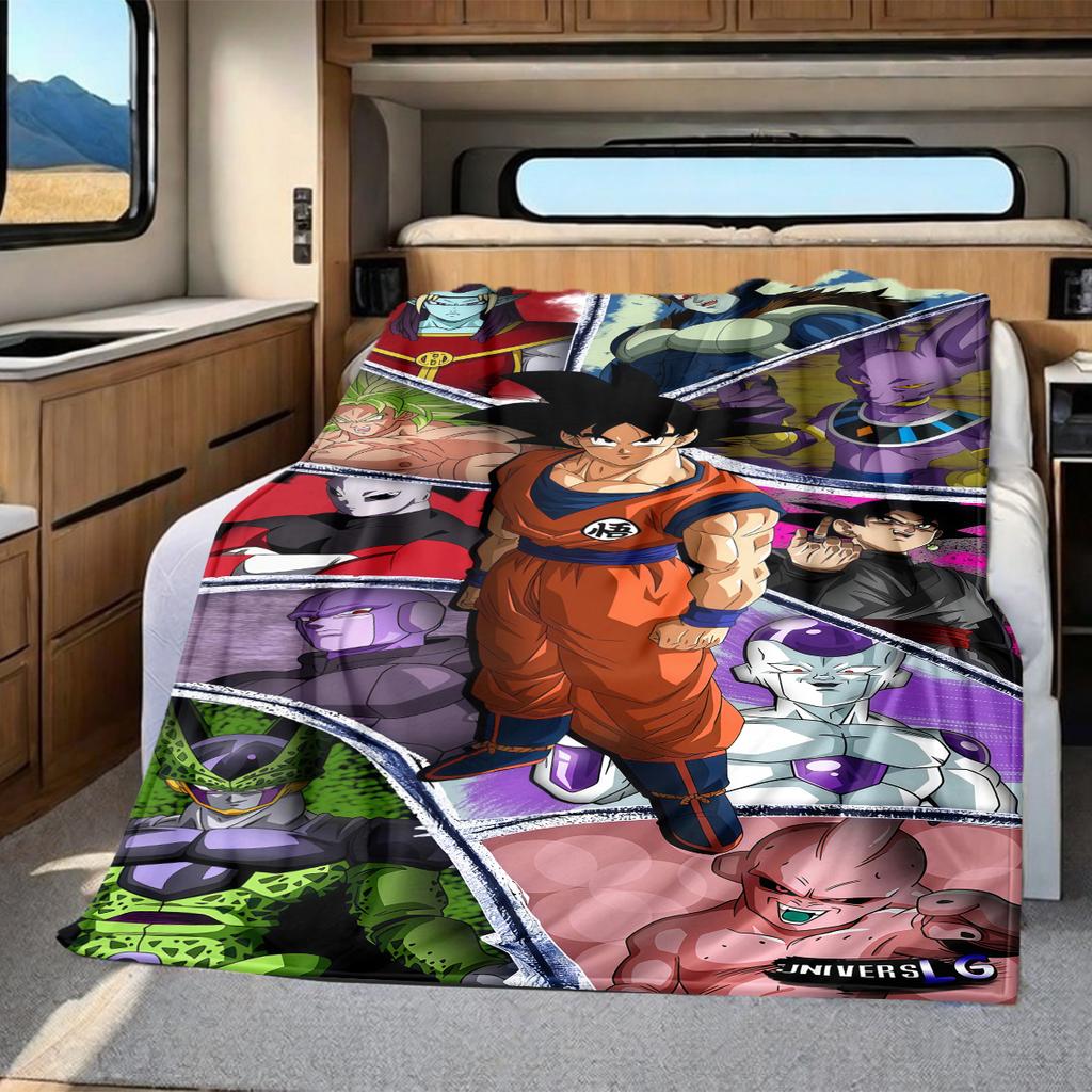 1pz Coperta in Flanella con Stampa DRAGON BALL, Alta qualità per Tutte le Stagioni, Arredamento per la Casa, Calore e Comfort, Perfetta per Regali di Natale