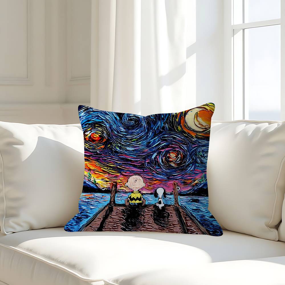 Van Gogh Famous Painting Cushion Cover Car Throw Pillow Case For Sofa Car Christmas Gift 40x40cm 45x45cm