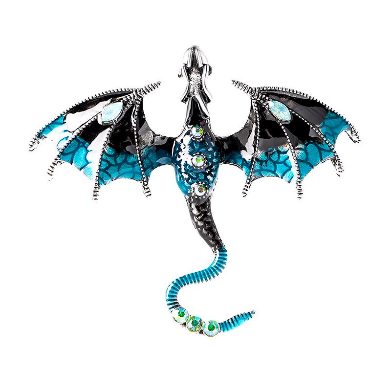 Retro Drip Oil Cartoon Dragon Brooch - Men's Suit Pin Accessory