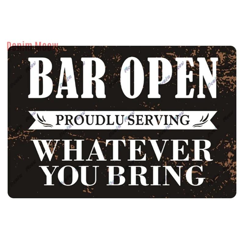 Vintage Open/Closed Wall Sign,retro Bar Open Metal Tin Plaque, Come in, Welcome Wall Decor, for Bar Club,Man Cave Poster, WY279