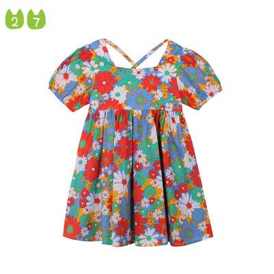 Girls' Summer Little Daisy Floral Skirt Baby Dress Pastoral Style Girls' Dress