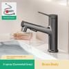 Pull Out Bathroom Sink Faucet, 3 Modes Spray, Brass Body, PVD Finish, Mixer Tap with Retractable Hose for Lavatory Vanity