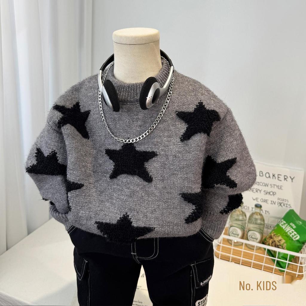 Boys' 2025 Winter Woolen Sweater: Stylish, Thick, Korean Casual Knitwear