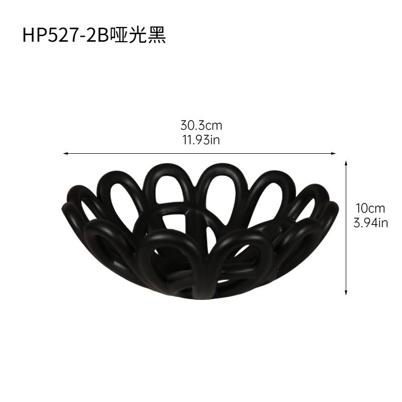 Creative Hollowed-out Ceramic Fruit Plate Geometric Tray Homeused Art Storage Tray Snack Bowl Desktop Storage Container