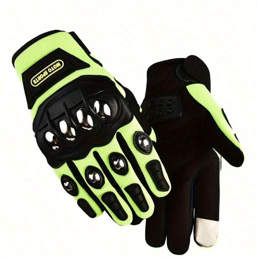 A Pair of Durable Touch-screen Motorcycle and E-bike Gloves with Stainless Steel Protection Not Water-washed Polyester for Outdoor Leisure