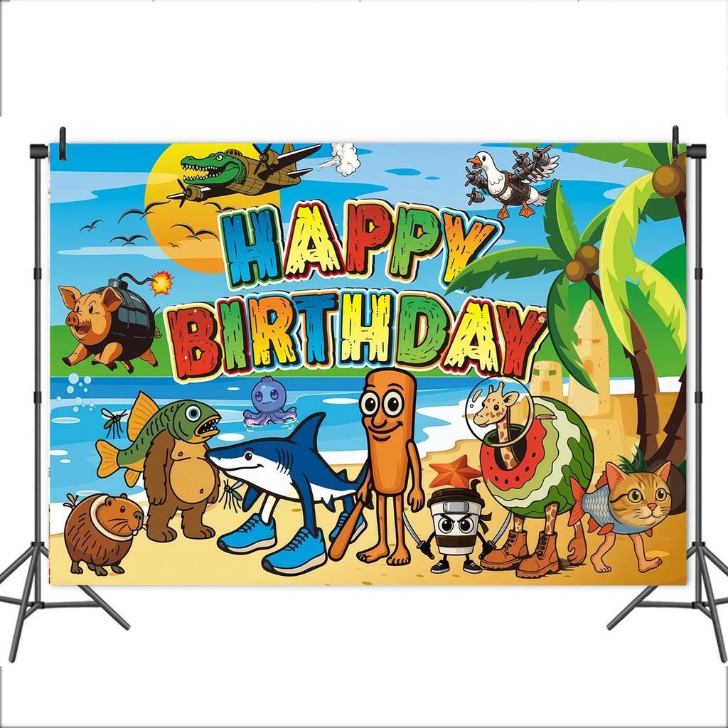 Italian Brainrot Birthday Party Decorations Happy Birthday Banner,Tralalero Tralala Birthday Decorations