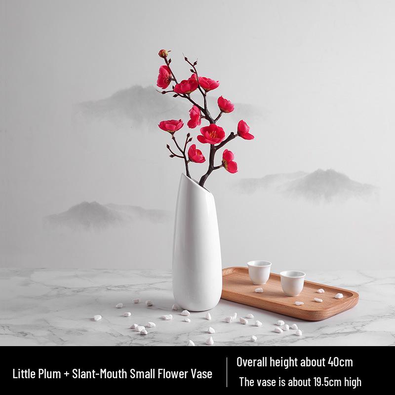 Wintersweet Bonsai Arrangement: Artificial Plum & Peach Blossom Branches for Indoor Living Room Decor