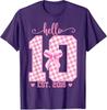 Hello Ten Est 2016 10th Birthday Girl With Lovely Bow Tshirt 10 Years Old Princess Graphic Saying Tee Y2k Fashion Tops Novelty