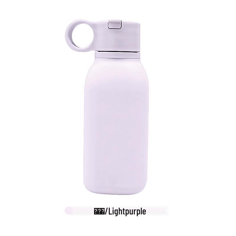 

American-Style Silicone Sports Water Bottle - Food Grade, Heat Resistant, Drop-Proof, Matte Finish, Portable for Outdoor Use 450ml