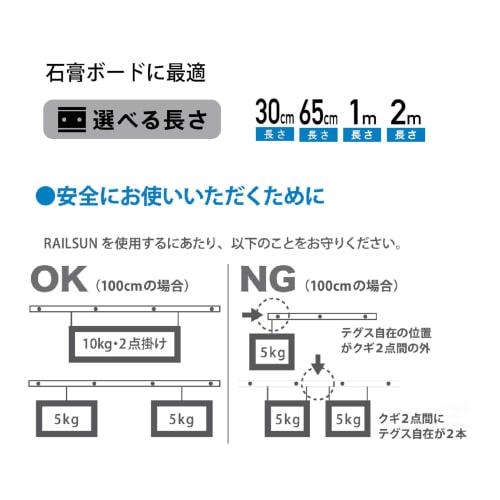Fukui Metal Craft Rail Sun Picture Rail, 65cm Wide, Stylish Ball-Type with White Mini Wire Set, for Frames, Picture Display, DIY, Rentals, Walls, and