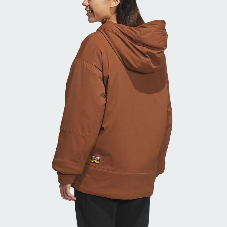 Adidas U Spa Fz Hd Sports Casual Fleece Hooded Jacket Unisex Jacket Dark-Brown JL8279