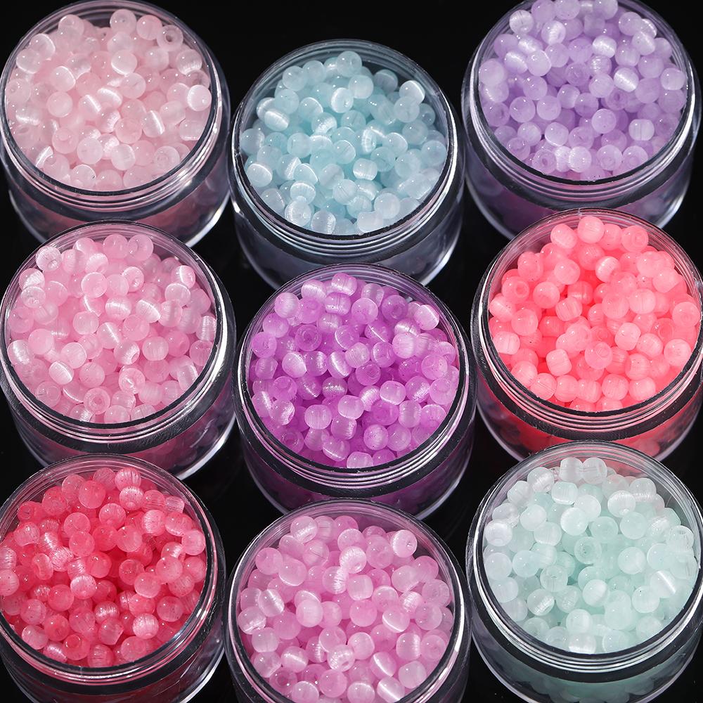 100 Stück/Los 4mm farbige Glas Katzenaugenperlen rund lose Abstandshalterperlen für DIY Schmuckherstellung Halsketten Ohrringe Bastelbedarf