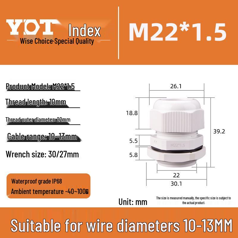 Waterproof Nylon Cable Connector M20*1.5 Plastic Sealing Gland Industrial Accessory