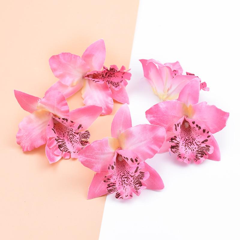 10 Pieces Artificial Flowers Cheap Silk Butterfly Orchid Home Decoration Accessories Brooch Diy Christmas Wreath Fake Plants