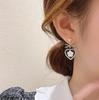 2024 Silver Needle Camellia Bow Heart Stud Earrings