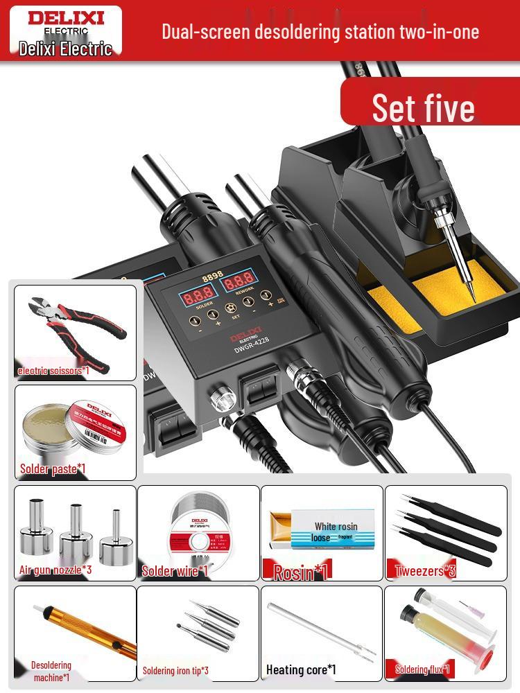 Delixi 306D High-Frequency Adjustable Temperature Soldering Station and Iron.