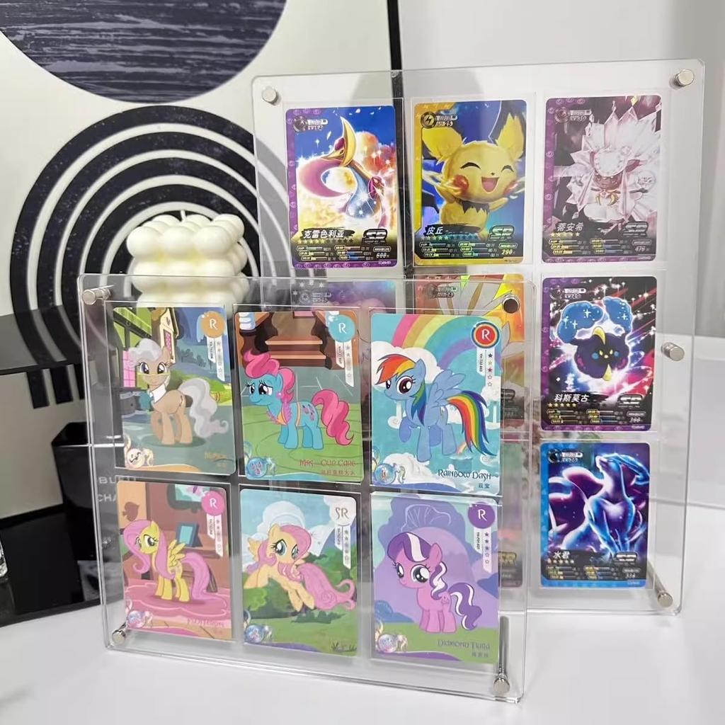 siawadeky Card Display 4 Fully Card 3 Layer Individual Screw Acrylic Scratch Deterioration Card Compatible with Trading Anime Character Cards Case,