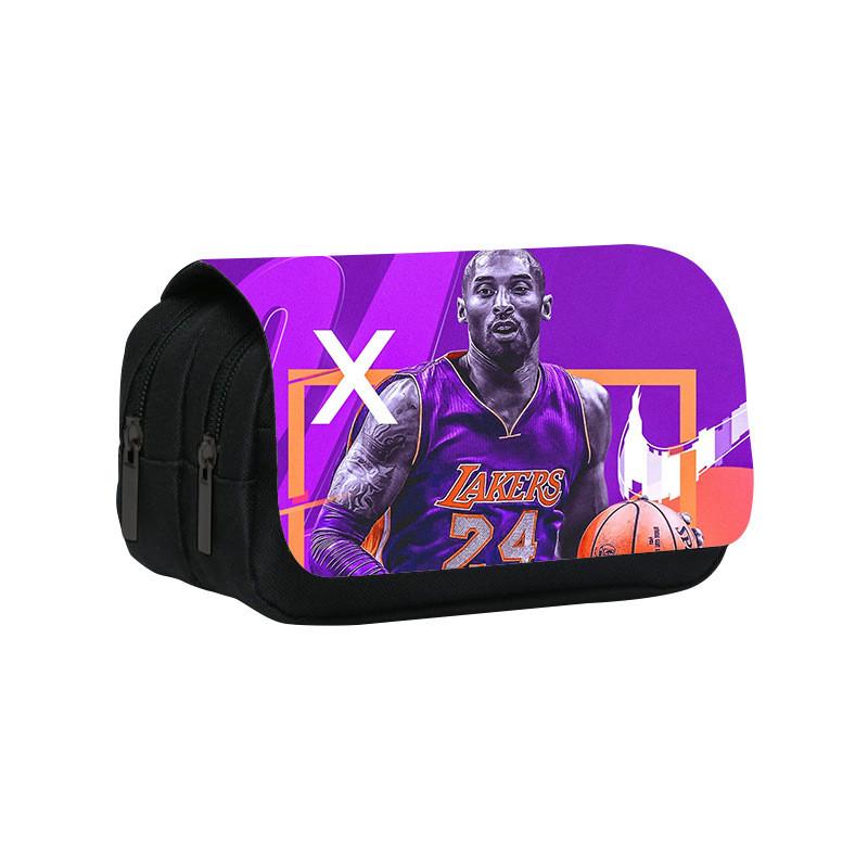 Kobe Bryant Double Layer Pencil Case With Nylon Material For Students And Nba Fans