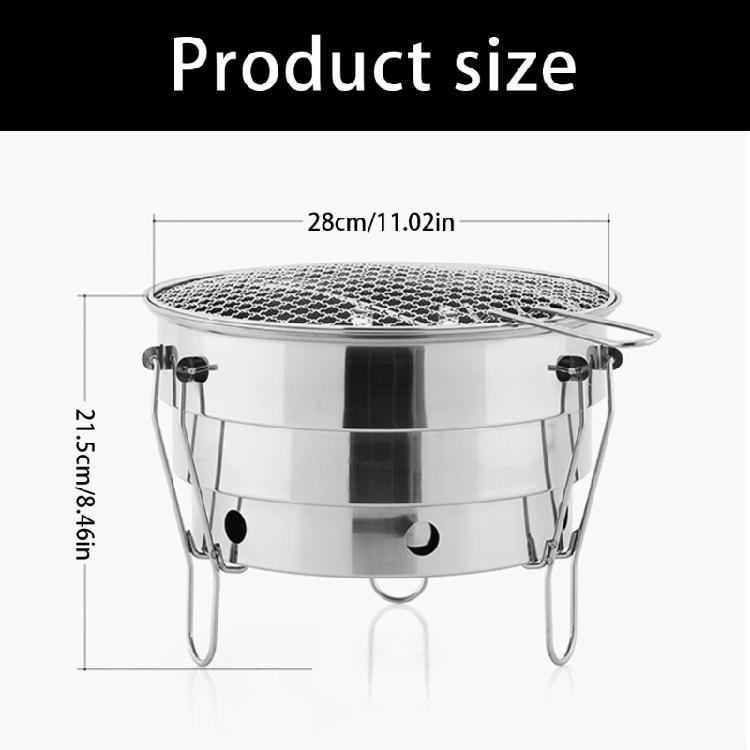Rustproof Camping Charcoal Grill Stainless Steels Folding Barbecue Stove Folding Cooking Grill Outdoor BBQ Equipment