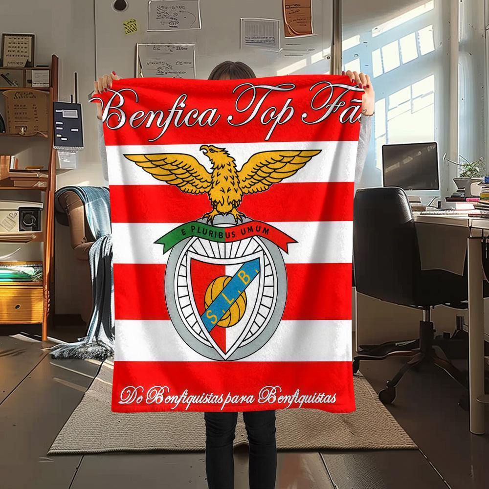 Benfica LOGO Flanelová deka, Vysoká kvalita, Pohodlná pro všechna roční období, Domácí dekorace, Teplo a pohodlí