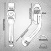 ZCJSZP Applicable Motorcycle 1 1/4" Highway Peg Mount Highway Peg Long Angle Foot Peg