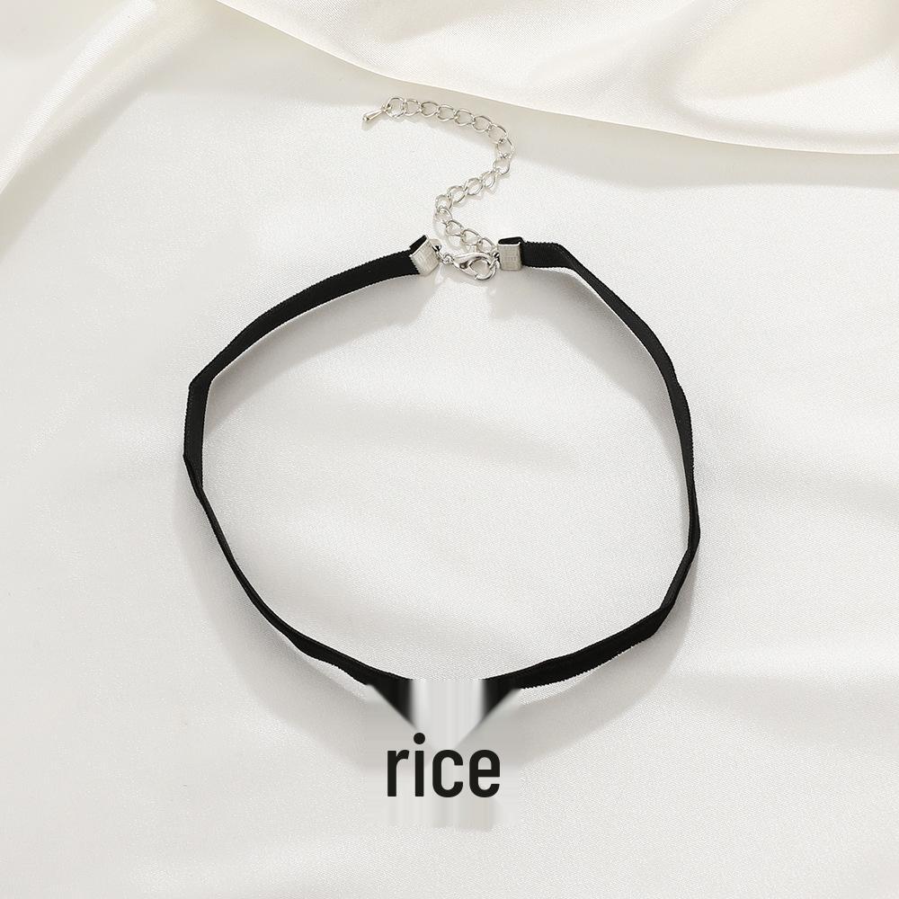 Creative Velvet Snake-Shaped Flower Collar Necklace - Black