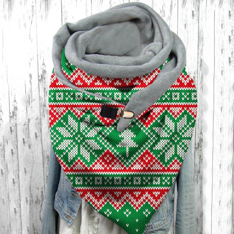 Halloween Fashion Simple Versatile Thickened Warm Shawl Christmas Printed Scarf Scarf