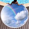 Sky Cloud Print Round Beach Towel, Microfiber Sand Free Quick Dry Circle Bath Towel Absorbent Tropical Meditation Rug Yoga Mat