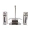 Stainless Steel Salt Shaker Set with Clear Window Anti Fingerprints Versatile Seasoning Bottle for Kitchen