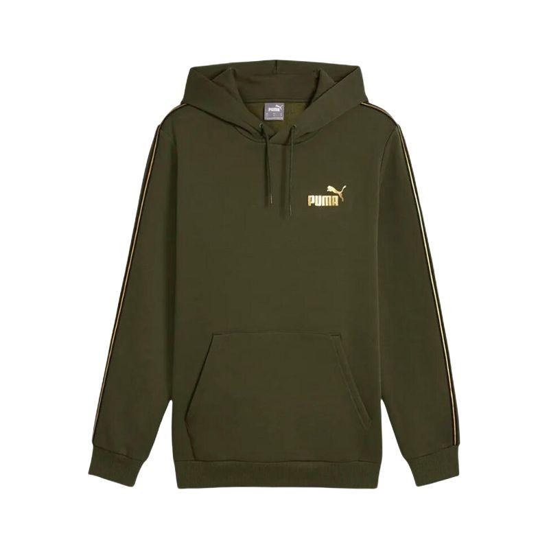 PUMA Sweatshirts Men s Dark Olive Green Hooded Moderate Regular 630020-70 XS
