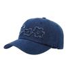 Washed denim edge flower embroidered baseball cap men's and women's simple retro cap outdoor casual sun hat