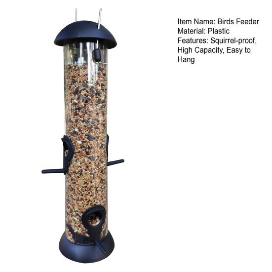Hanging Birds Feeder Squirrel-proof Birdfeeder Outdoor Birdseed Dispenser Attracts Blue Tits Finches for Garden Wild Birds