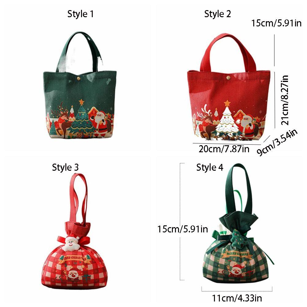 Cartoon Christmas Handbag Santa Claus Xmas Eve Packaging Bag Portable Christmas Gift Box Birthday