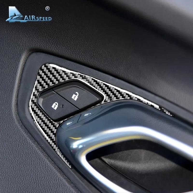 Carbon Fiber Sticker for Chevrolet Camaro 2016 2023 Interior Trim Door Switch Accessories Real Look Decal Car Styling Upgrade